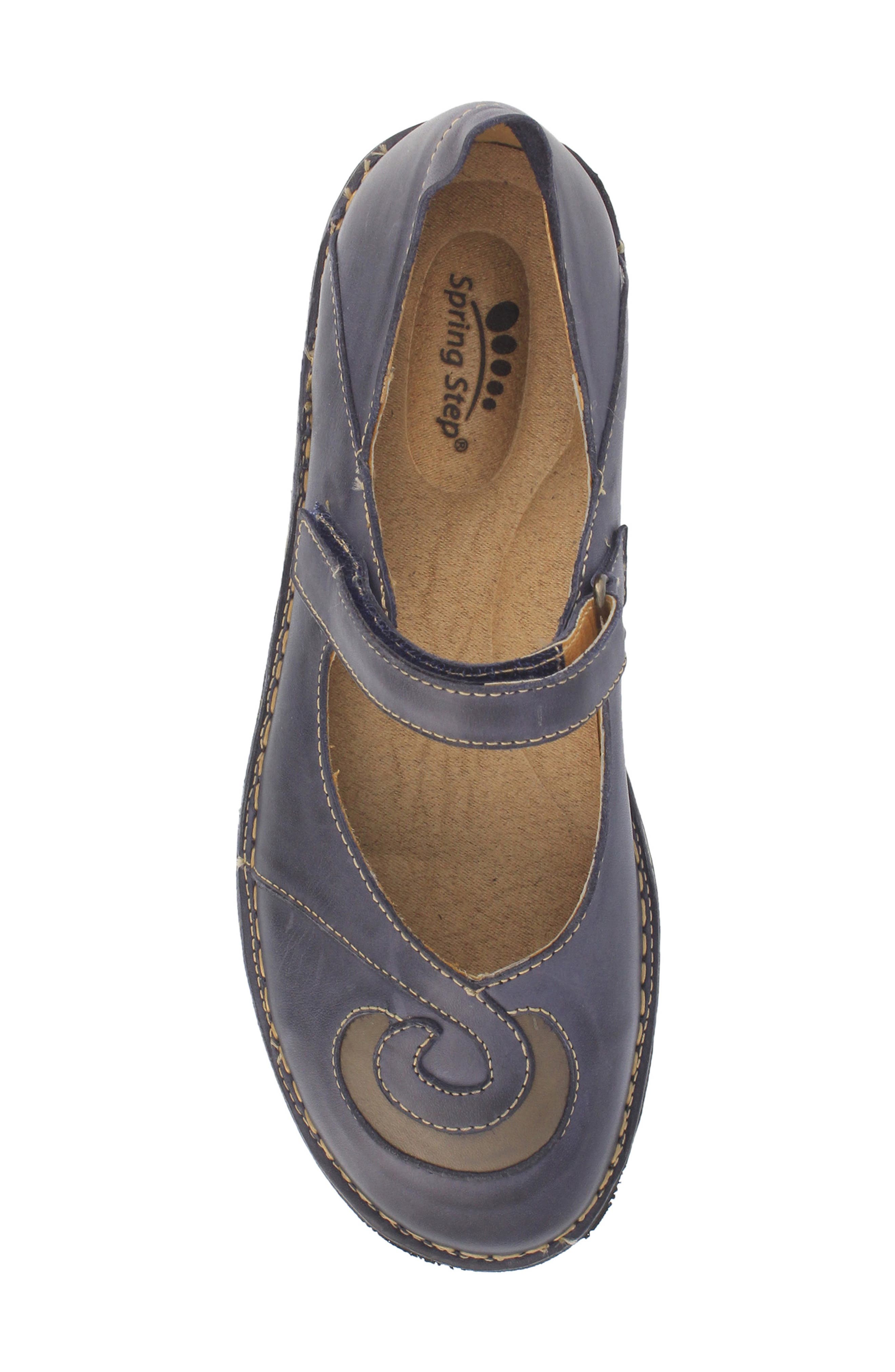 Spring Step Cosmic Mary Jane Flat, Alternate, color, Blue Leather