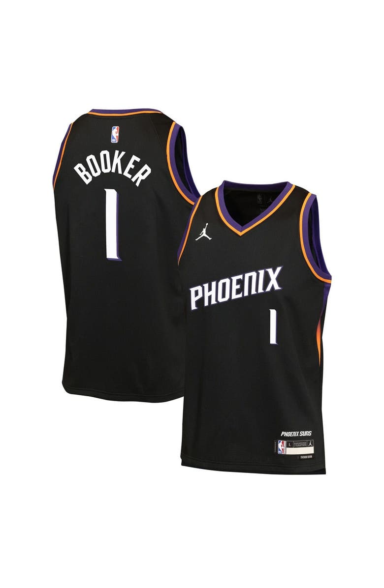 Jordan Brand Youth Jordan Brand Devin Booker Black Phoenix Suns Swingman Jersey - Statement Edition, Main, color, Black