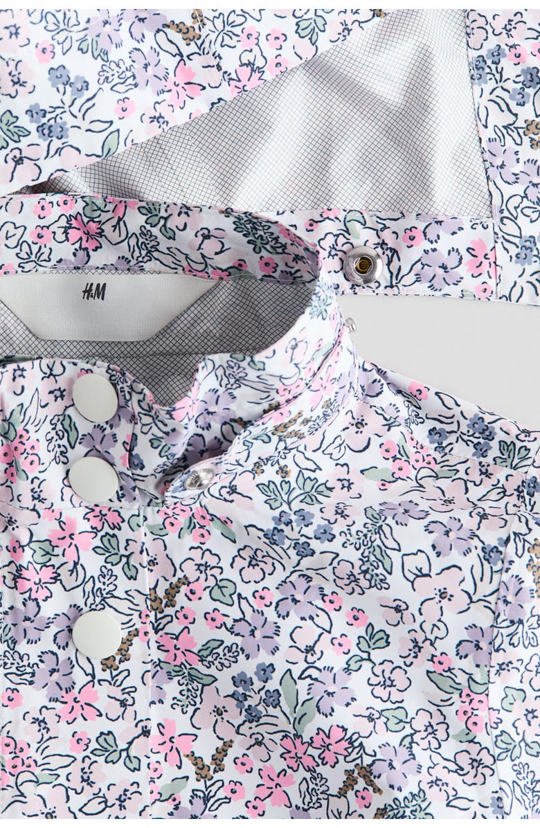 H&M 2.5-layer rain jacket, Alternate, color, White/Floral