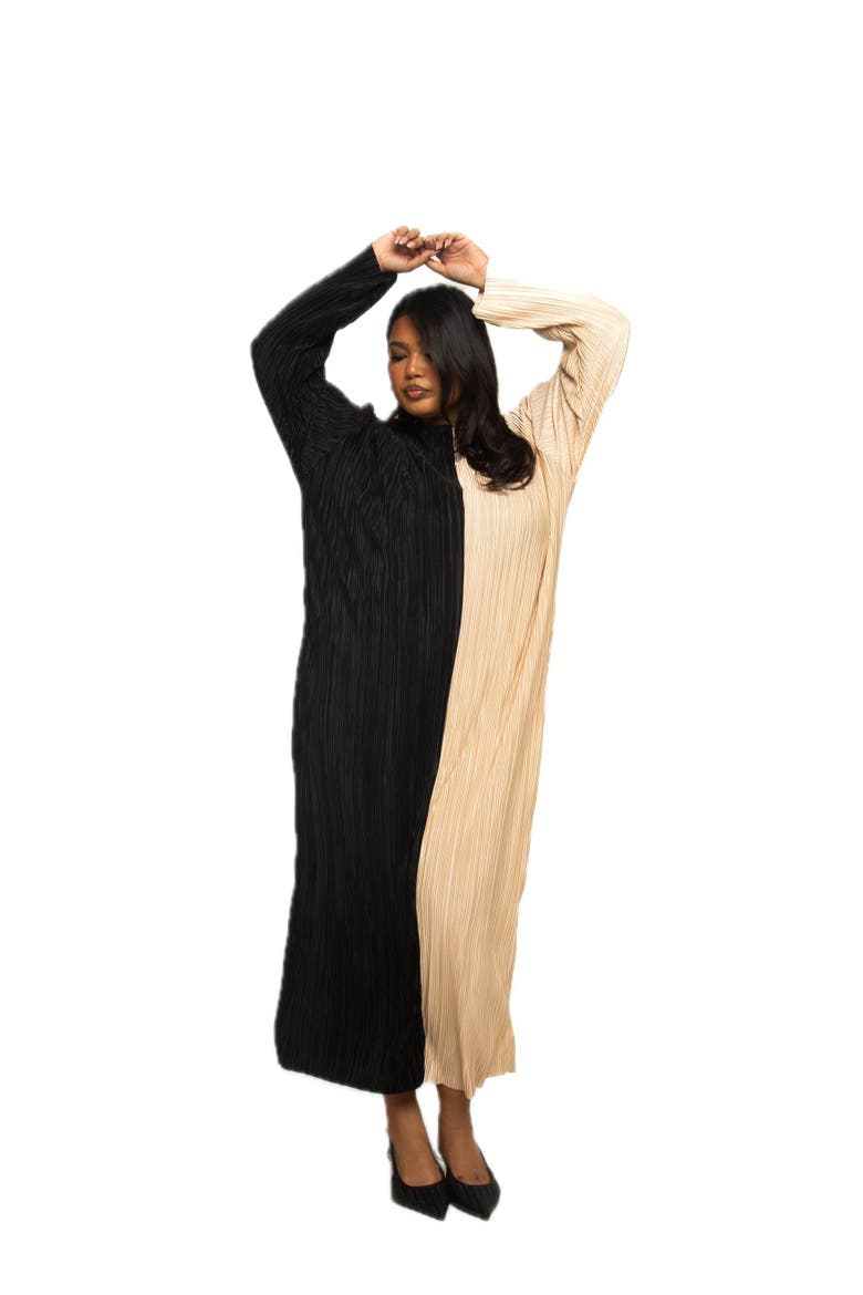 Colour block Midaxi Dress, Alternate, color, Black