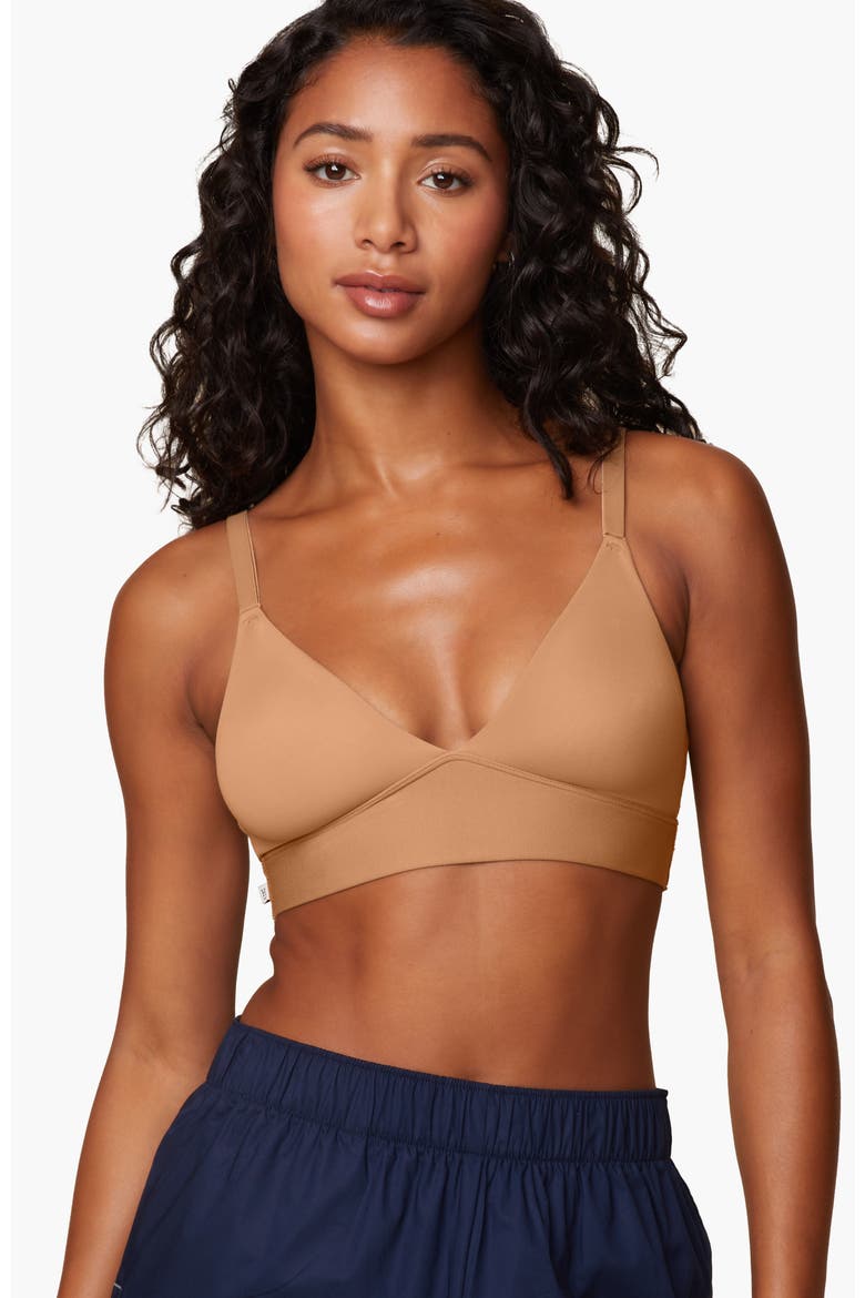 Bliss Triangle Bralette, Alternate, color, Tan
