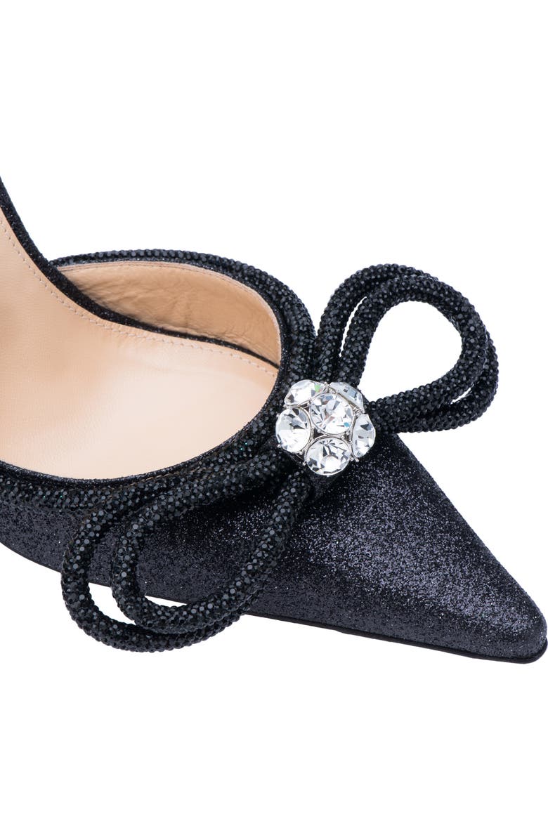 Mach & Mach Glitter Double Crystal Bow Pointed Toe Pump, Alternate, color,
