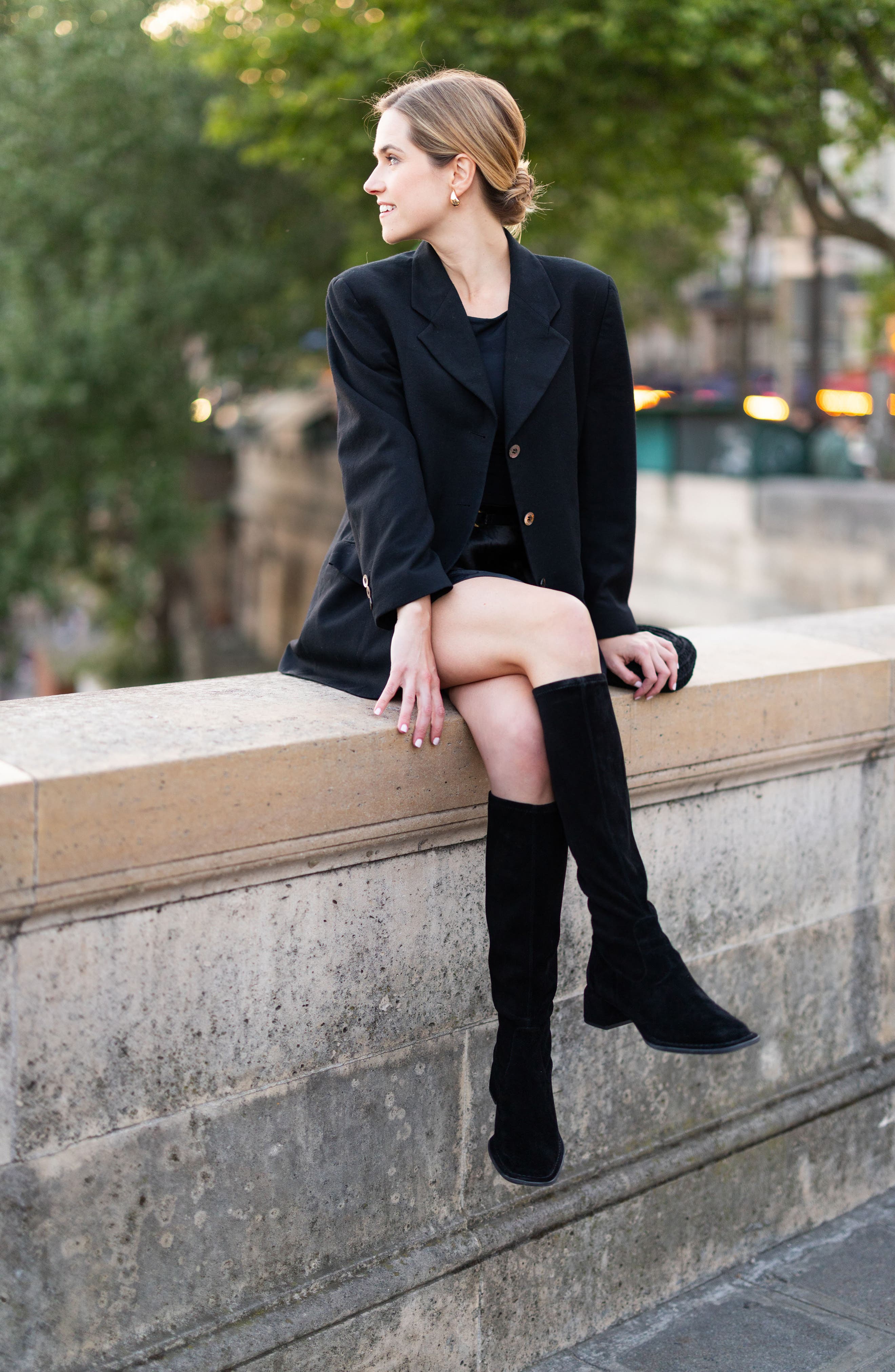 L
Amour des Pieds Nolita Knee High Boot, Alternate, color, Black Suede