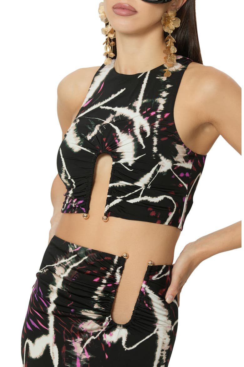 Saoirse U-Ring Crop Tank, Alternate, color, NIGHT DAISY