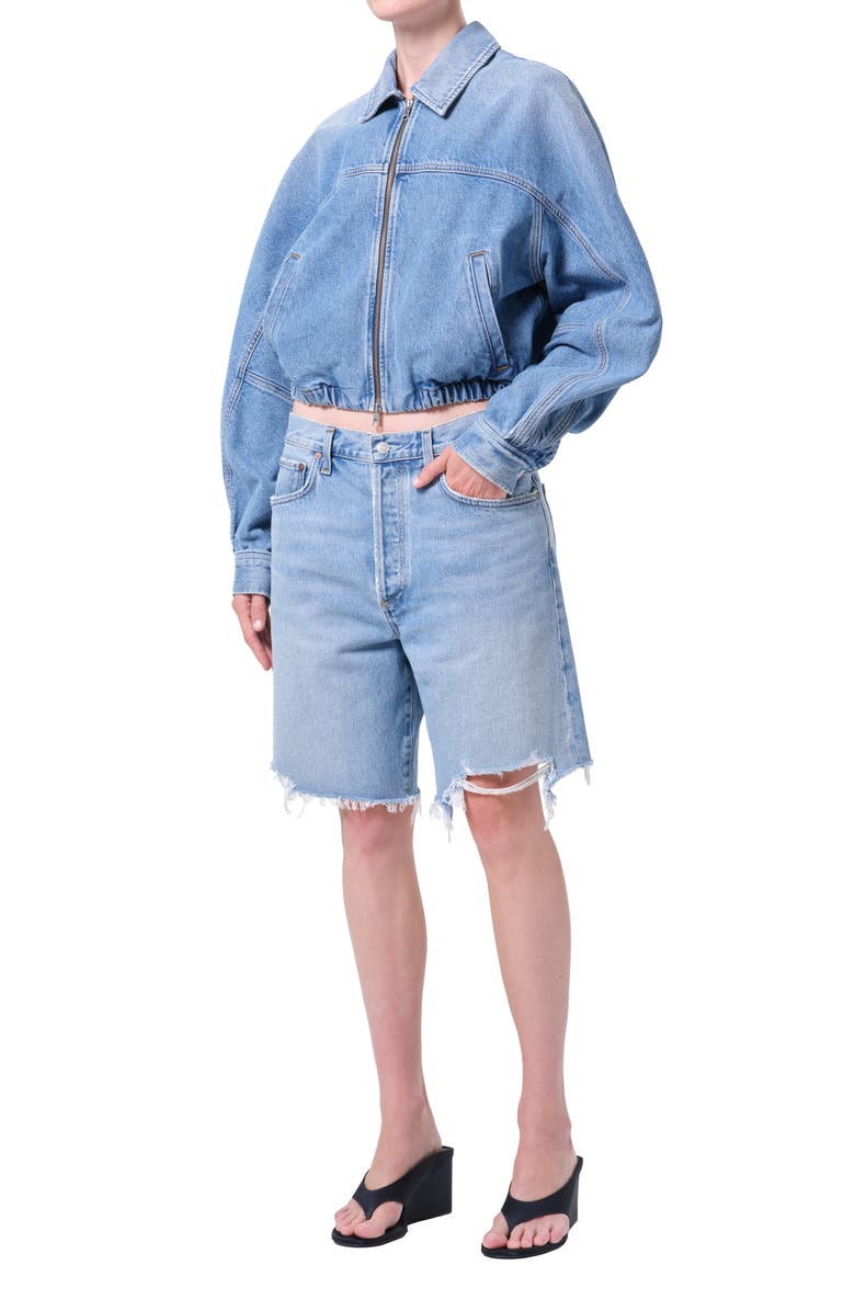 AGOLDE Dixon Denim Bomber Jacket, Alternate, color, Outbreak Medium Indigo