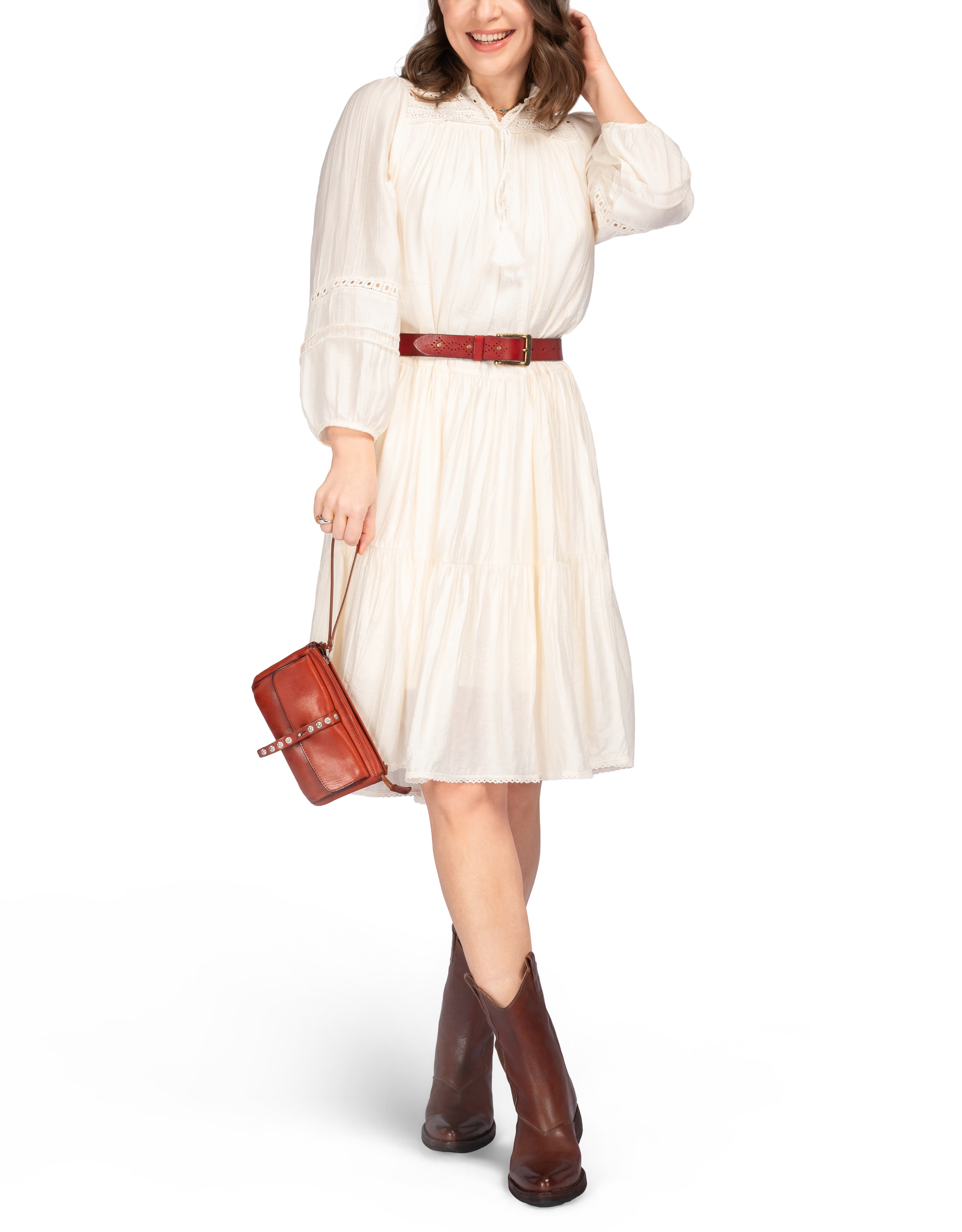 Monarda Genuine Leather Structured Convertible Crossbody, Alternate, color, Cognac