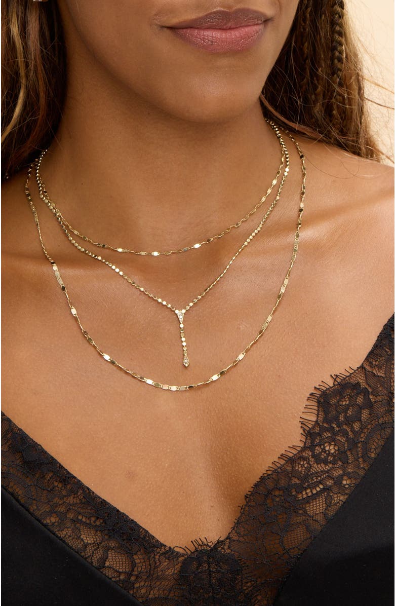 Stella & Dot Collette Layered Necklace with Magnetic Clasp, Alternate, color, Gold