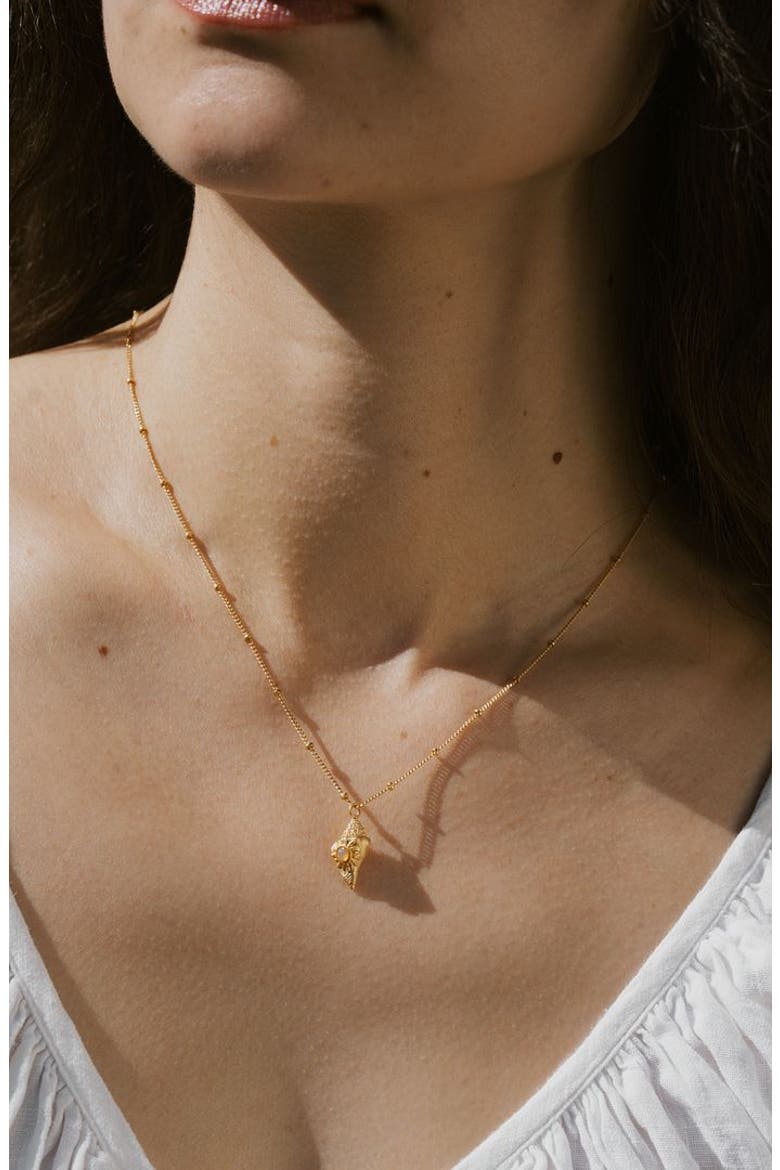 Resilient Spirit Opal Conch Shell Necklace, Alternate, color, Gold
