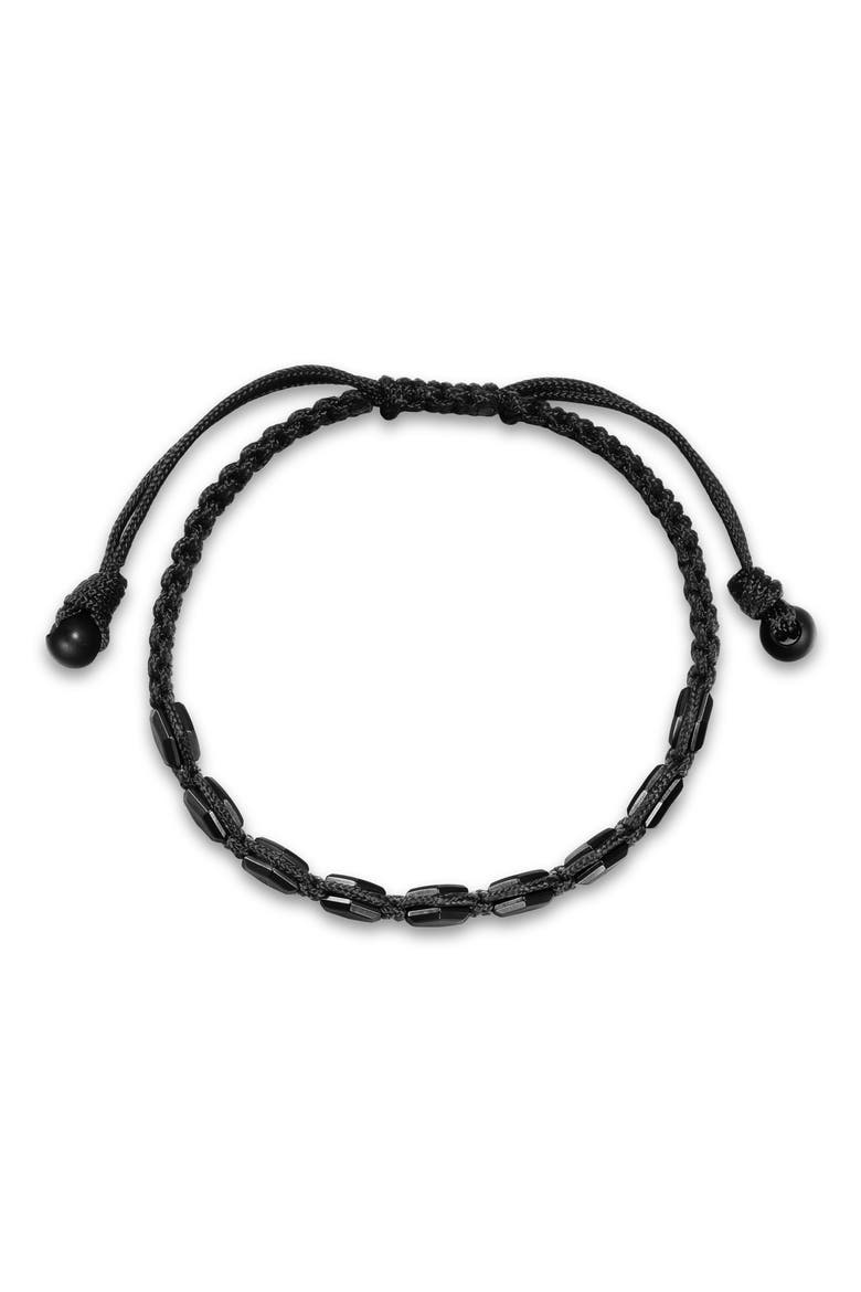 Faceted Woven Bracelet in Black Titanium with Black Nylon and Black Onyx, Alternate, color, ALTERNATIVE MATERIAL
