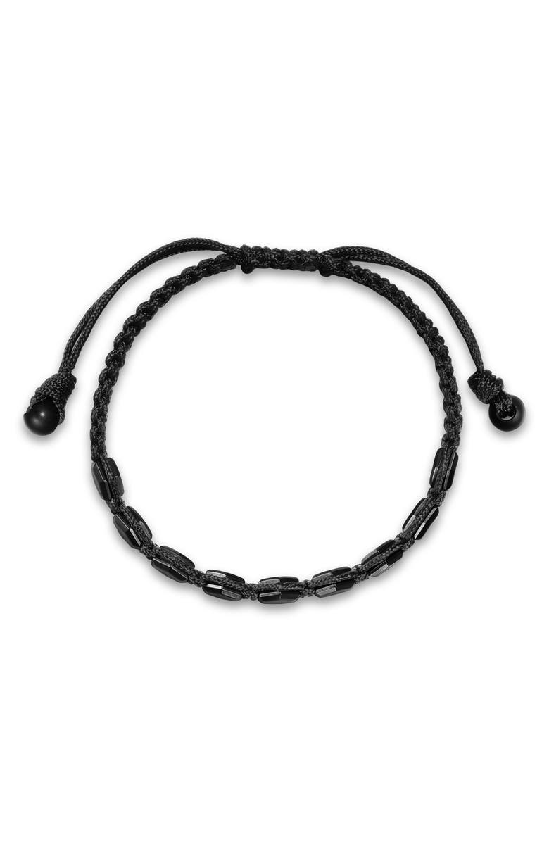 David Yurman Faceted Woven Bracelet in Black Titanium with Black Nylon and Black Onyx, Alternate, color, Alternative Material