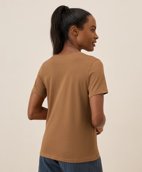 Pact Organic Cotton Softspun V-neck Tee In Brown