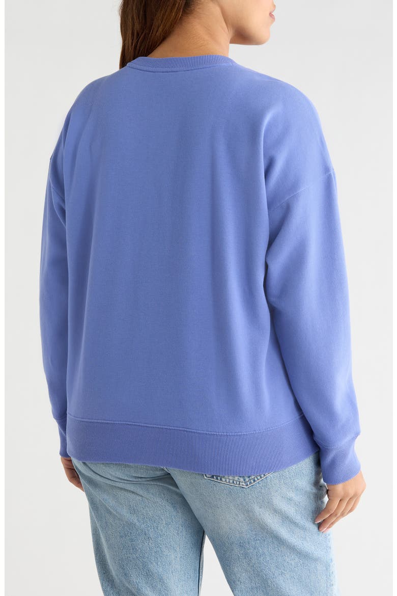 Bon Voyage Embroidered Fleece Sweatshirt, Alternate, color, BLUE DENIM BON VOYAGE