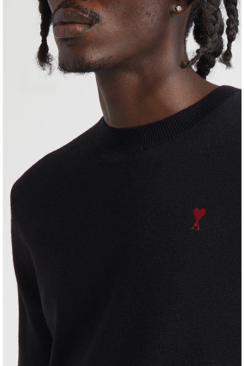 Ami de Coeur Wool Crewneck Sweater, Alternate, color, 009 NOIR/ROUGE