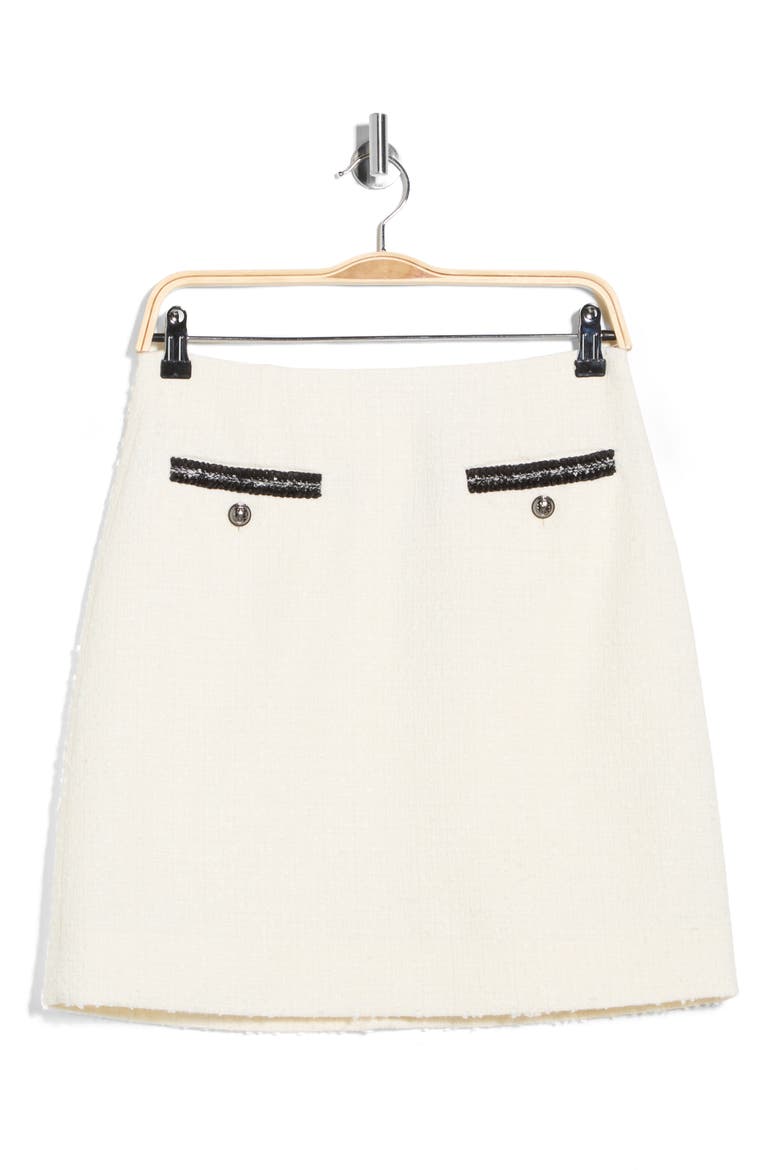 Charlie Tweed Miniskirt, Alternate, color, CREAM-CREAM