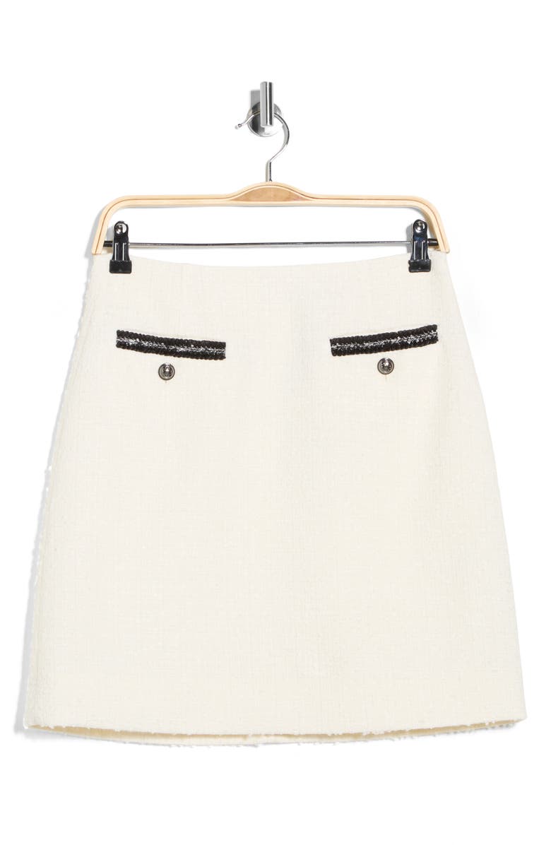 LK Bennett Charlie Tweed Miniskirt, Main, color, Cream-Cream