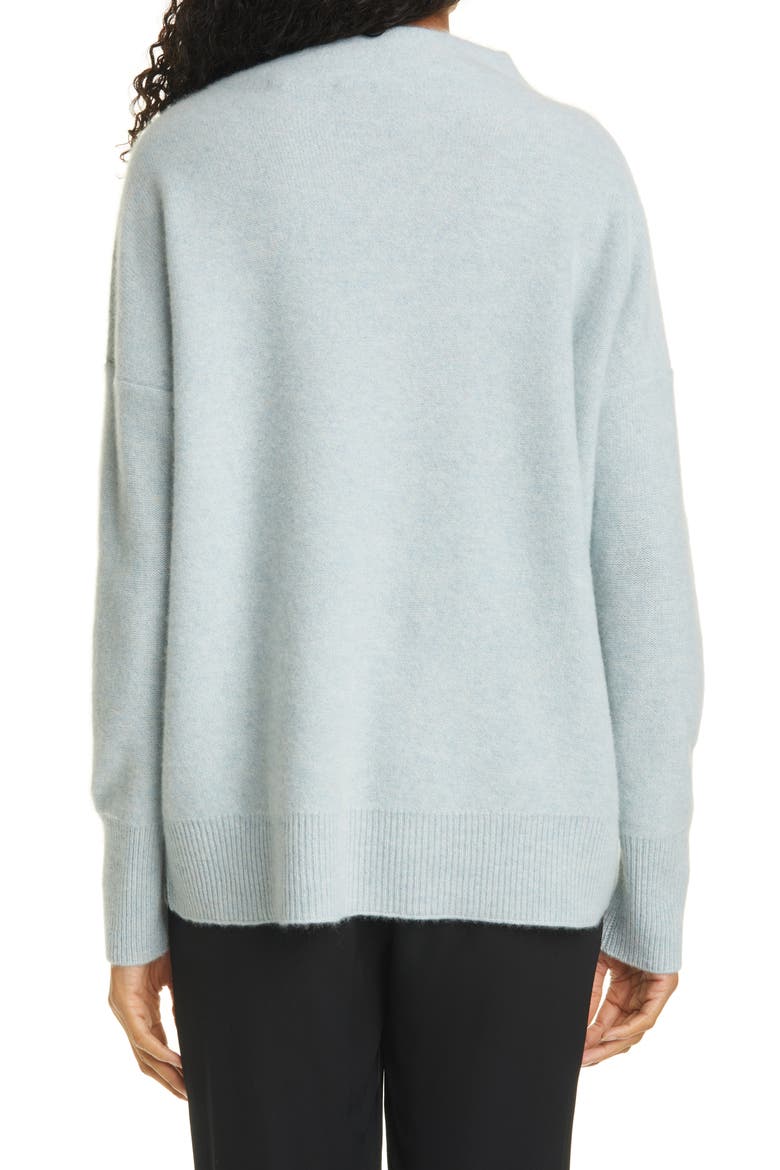 Funnel Neck Boiled Cashmere Sweater, Alternate, color, H PALE SAGE