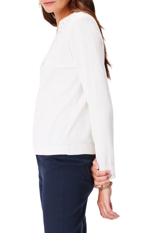 Nic + Zoe Women's Polished Up Cotton-blend Sweater In Classic Cream