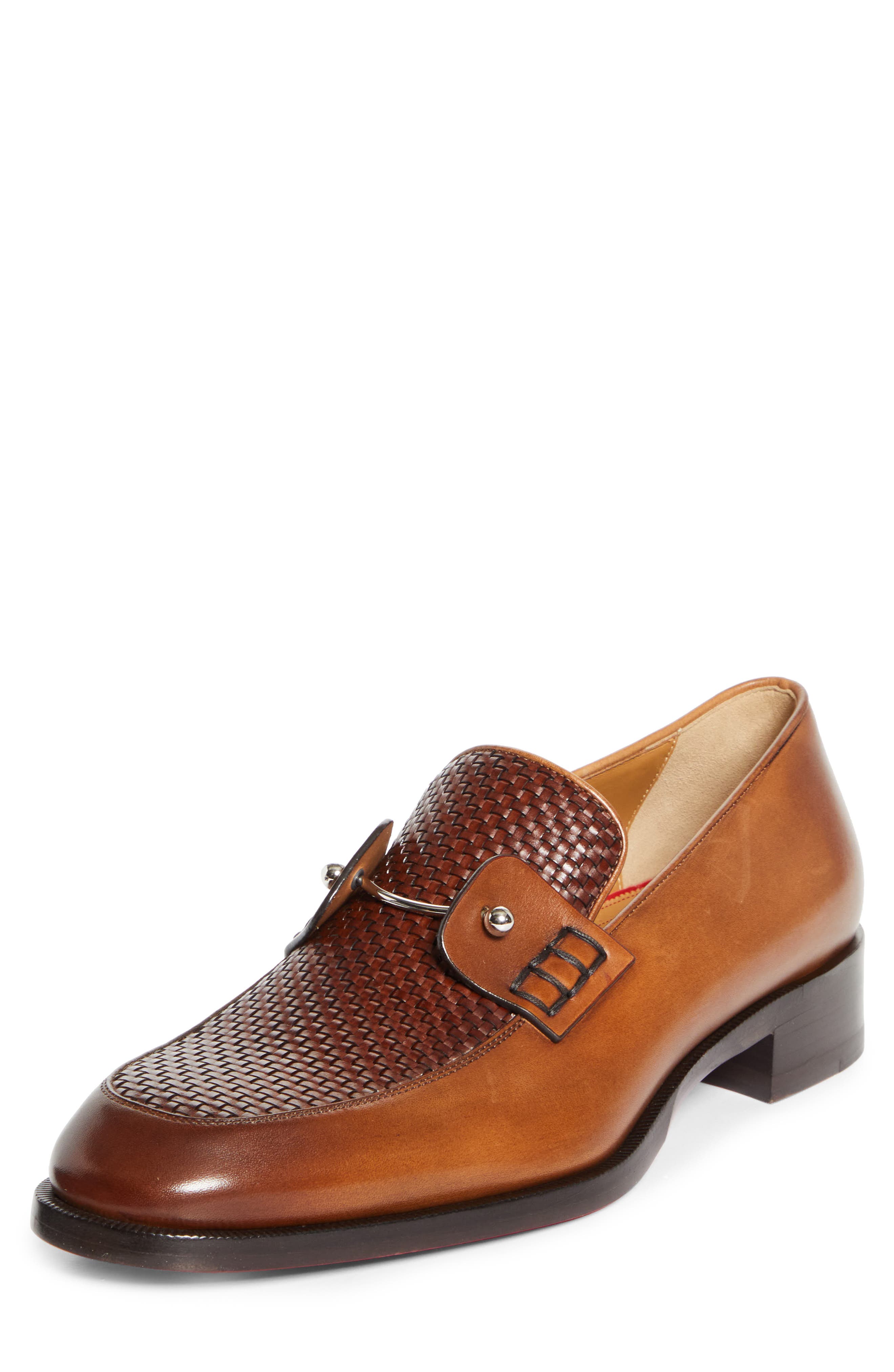 Christian Louboutin Chambelimoc Woven Loafer, Main, color, Bwi3-Havane