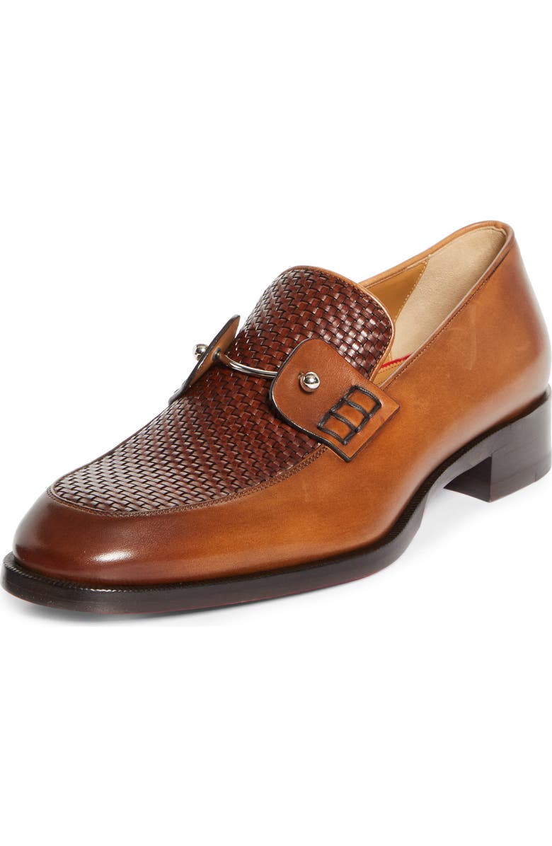 Christian Louboutin Chambelimoc Woven Loafer, Main, color, Bwi3-Havane