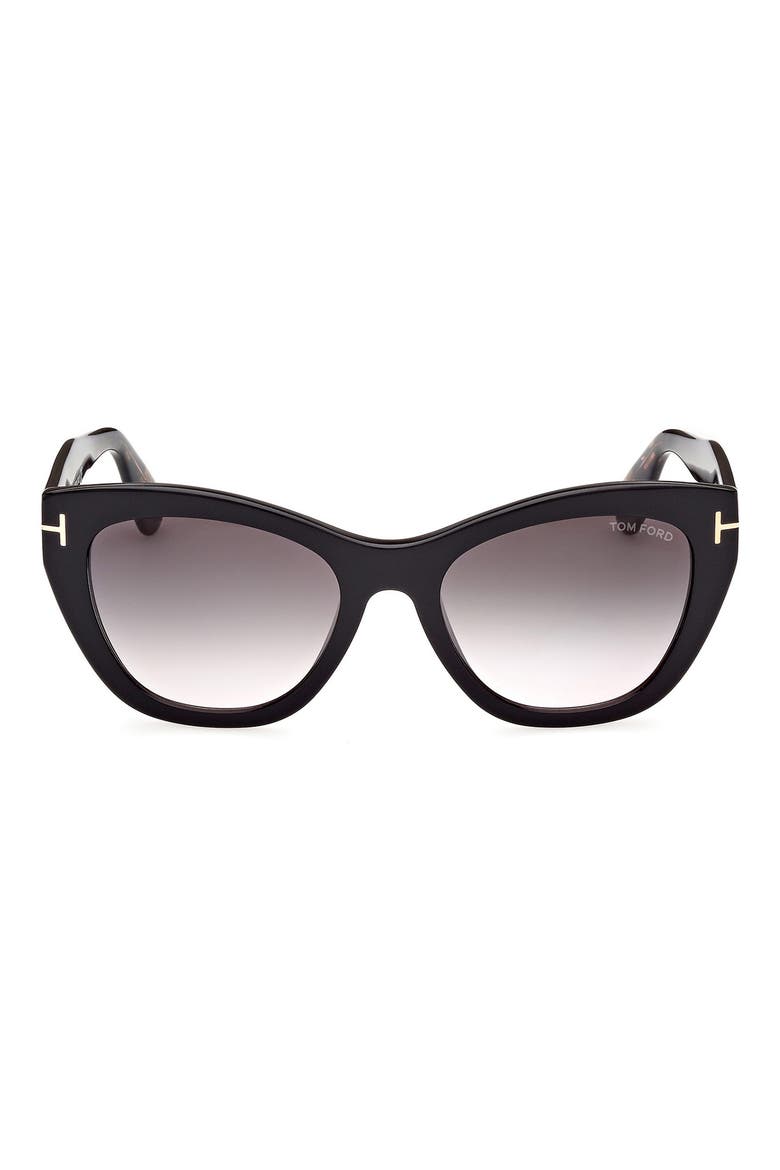 Cara 56mm Square Sunglasses, Main, color, BLACK/ GRADIENT SMOKE