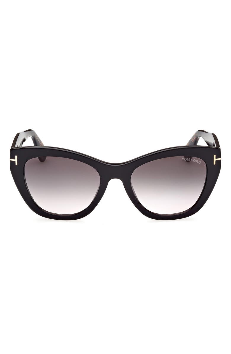 TOM FORD Cara 56mm Square Sunglasses, Main, color, Black/ Gradient Smoke