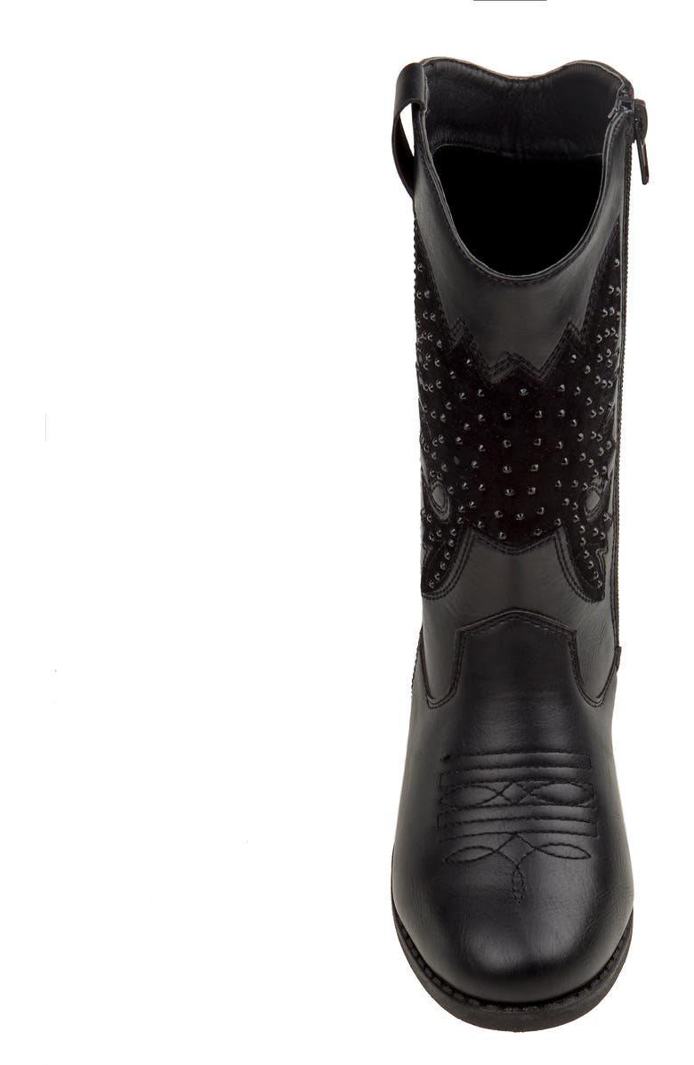 Kensie Girl zip up boot with heel, Alternate, color, Black