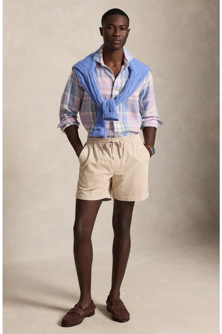 Prepster 6-Inch Corduroy Drawstring Shorts, Alternate, color, KHAKI STONE