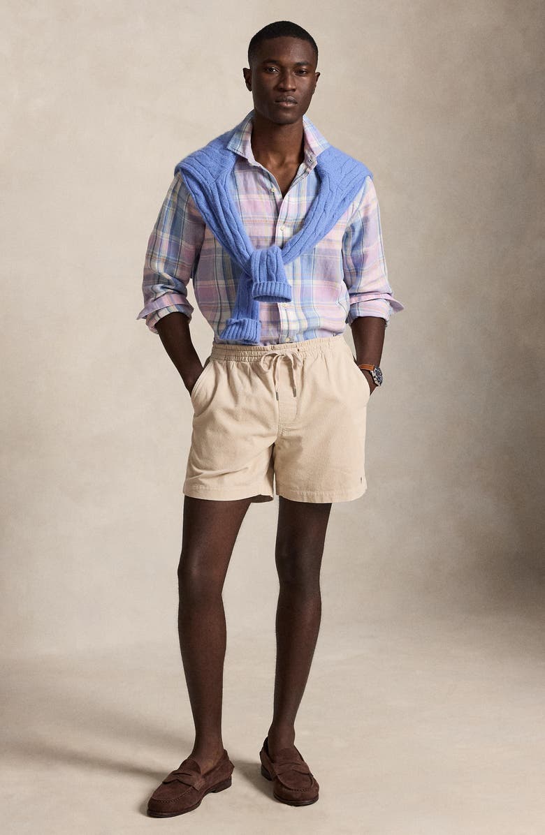 Polo Ralph Lauren Prepster 6-Inch Corduroy Drawstring Shorts, Alternate, color, Khaki Stone
