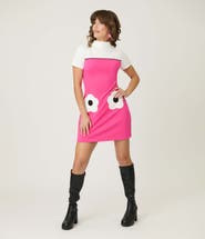 Smak Parlour Mock Neck Patch Pocket Shift Dress