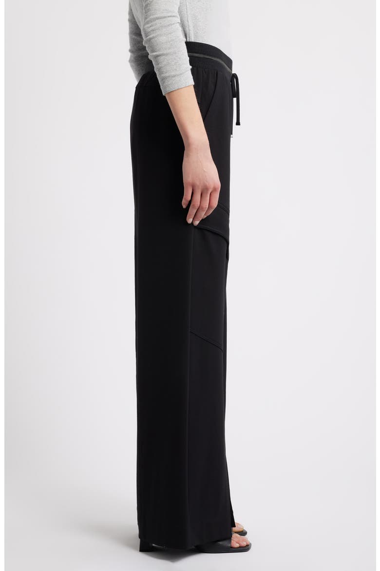 Glider Skyrise Wide Leg Drawstring Pants, Alternate, color, BLACK