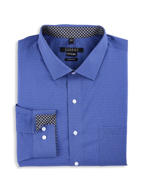 Big & Tall Geometric Performance Dress Shirt