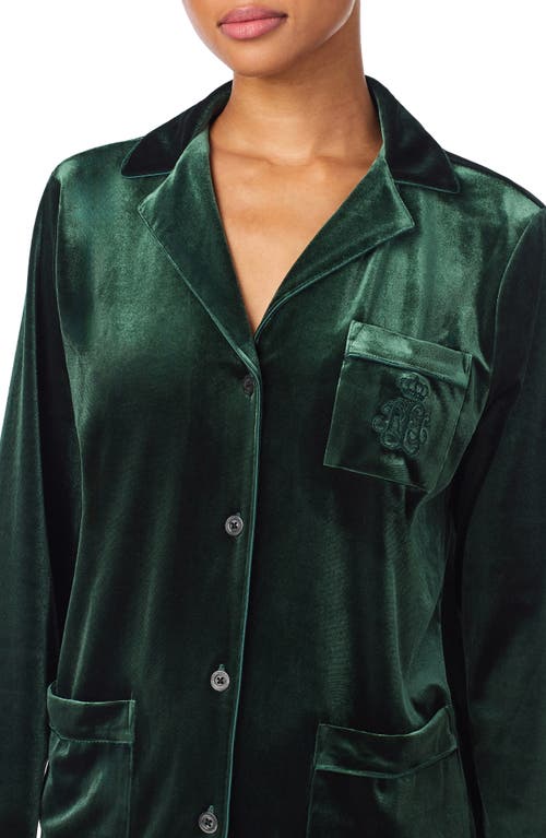 Ralph Lauren Velvet Sleep Set In Green