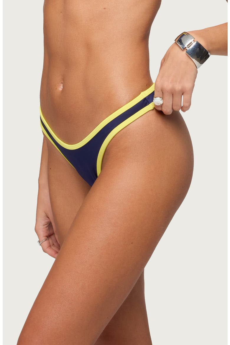 Dina Contrast Bikini Bottoms, Alternate, color, NAVY