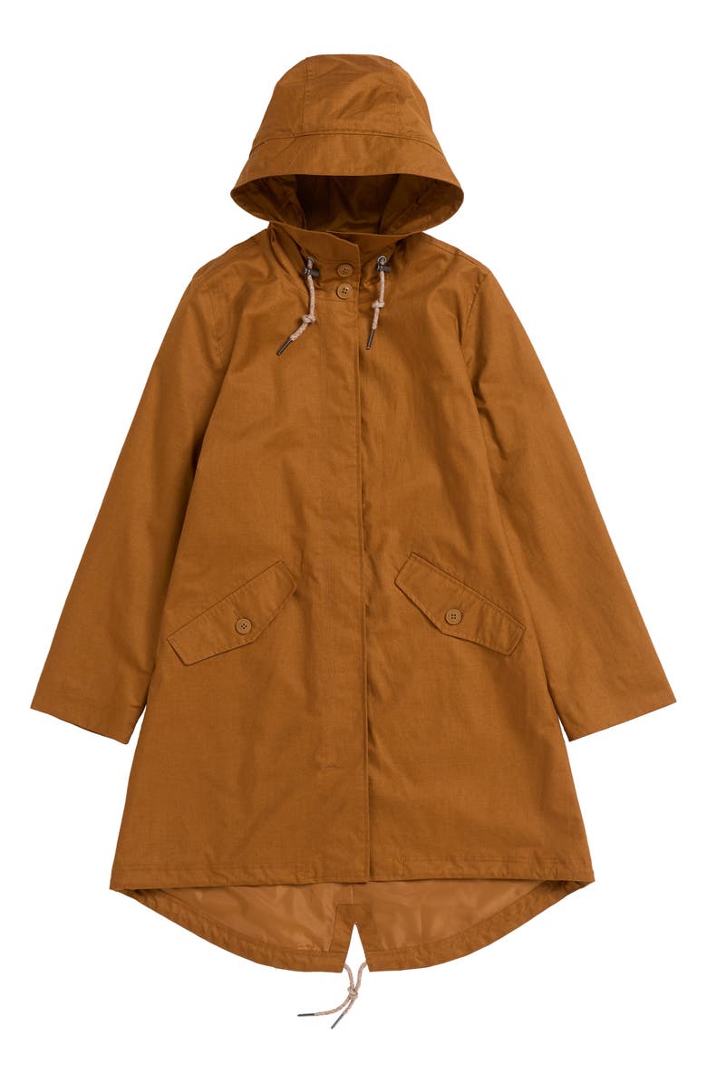 Seasalt Cornwall Seafaring Waterproof Linen & Organic Cotton Hooded Coat, Alternate, color, Nutwood
