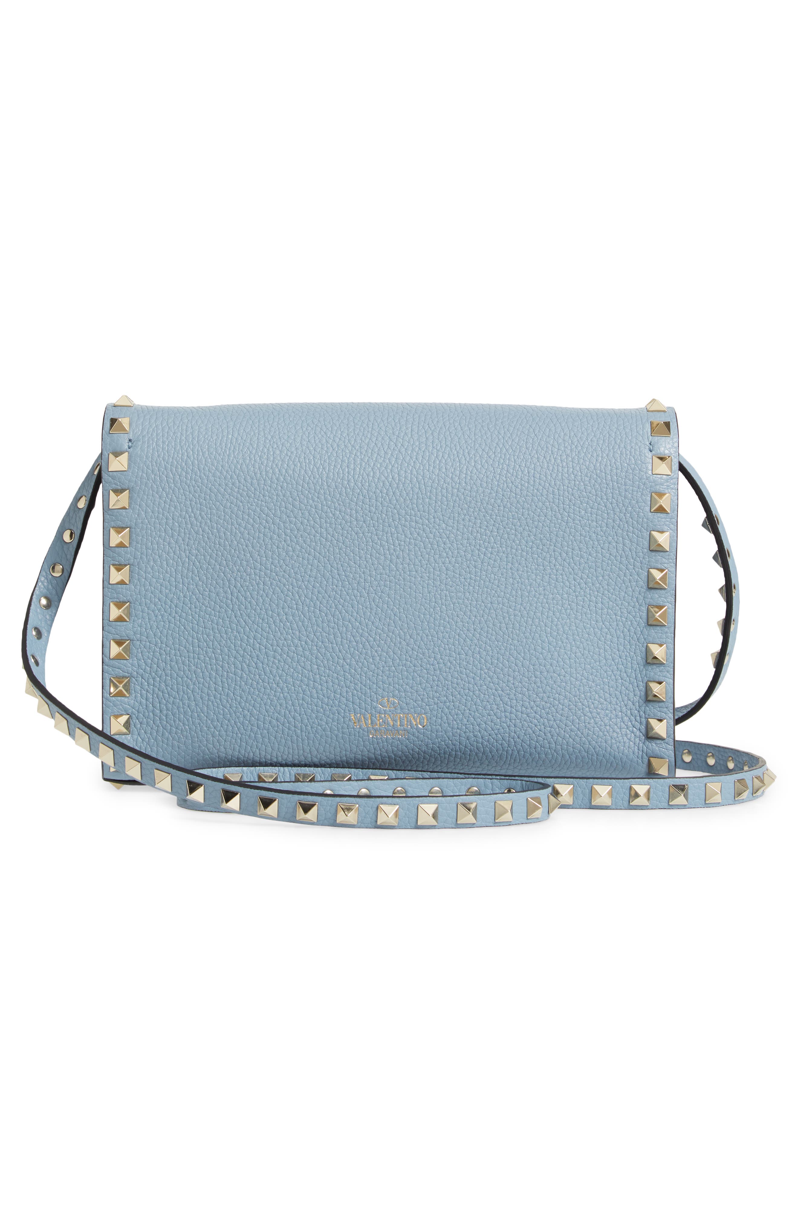Valentino Garavani Small Rockstud Leather Crossbody Bag, Alternate, color, 