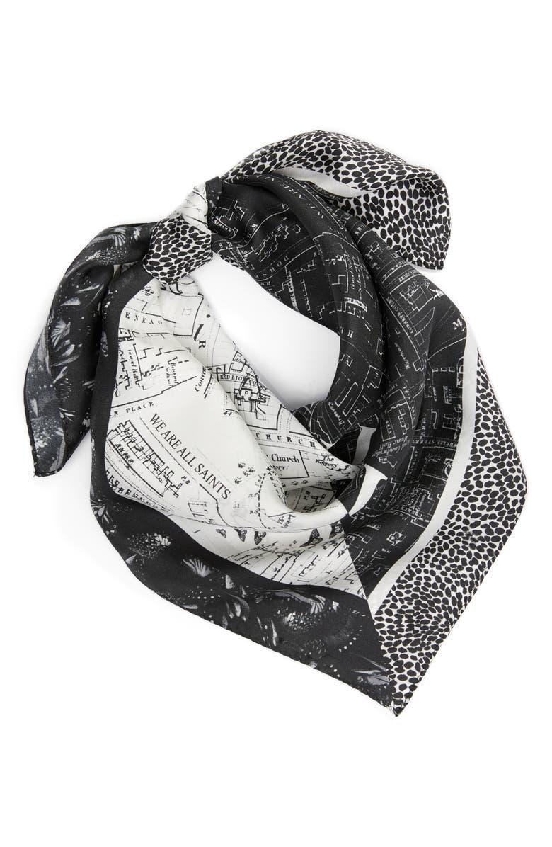 AllSaints Spitalfields Splice Silk Bandana, Alternate, color, 