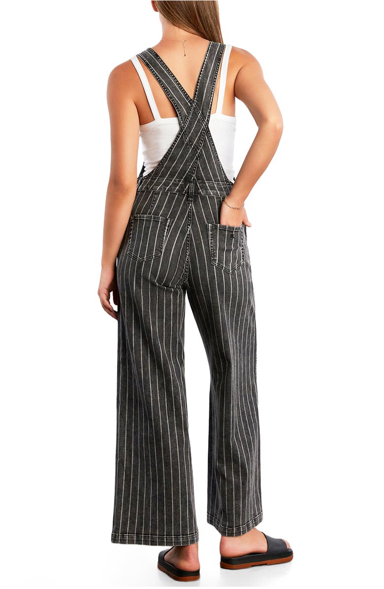 Wash Lab Denim Lucky Denim Overalls, Alternate, color, Grey Denim Stripe