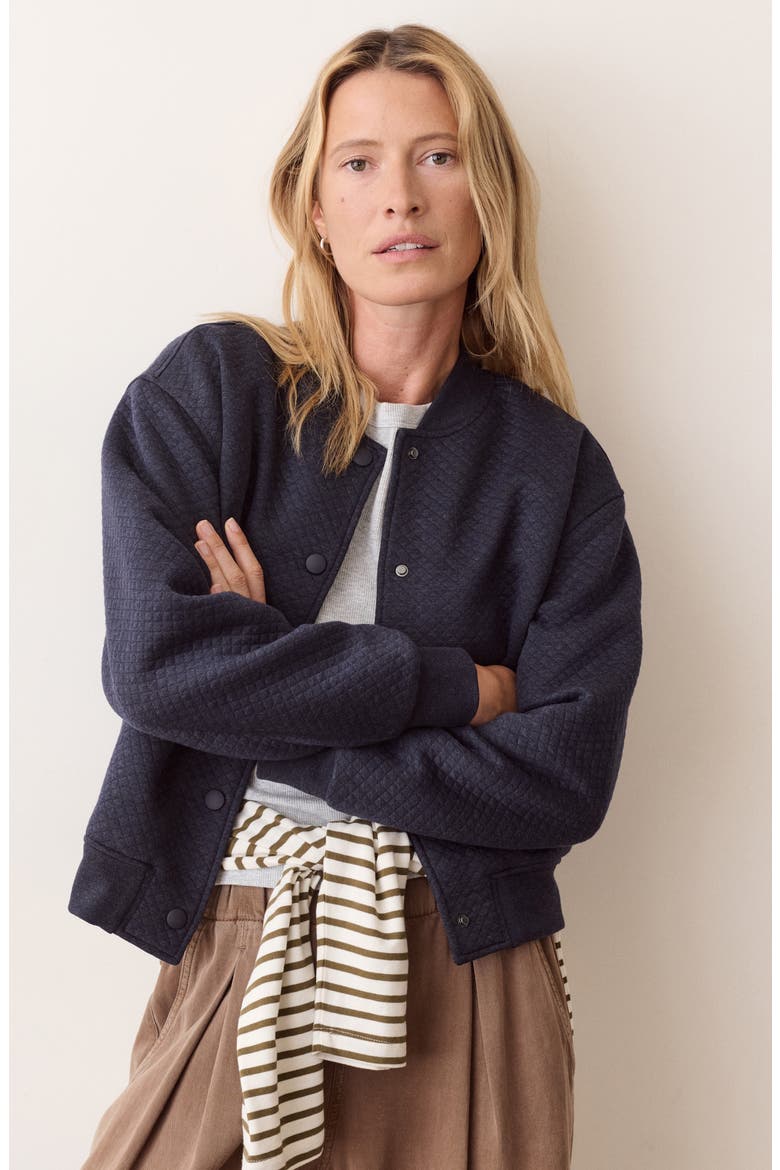 Corbet Quilted Bomber Jacket, Alternate, color, NAVY HEATHER