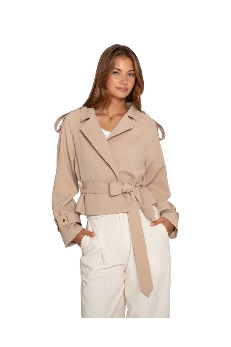 Fast Car Cropped Trench, Main, color, Light Beige