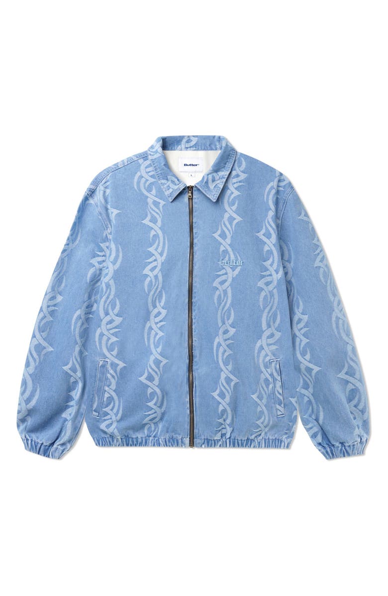 Butter Goods Denim Jacquard Zip Jacket, Main, color, Blue