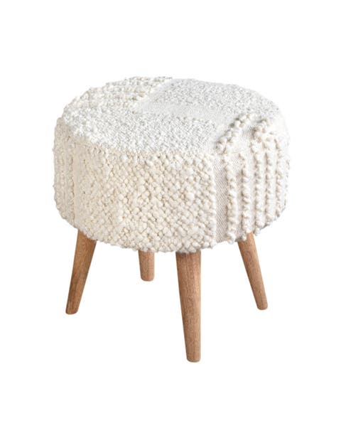 Boucle Patchwork Oversized Handwoven Stool