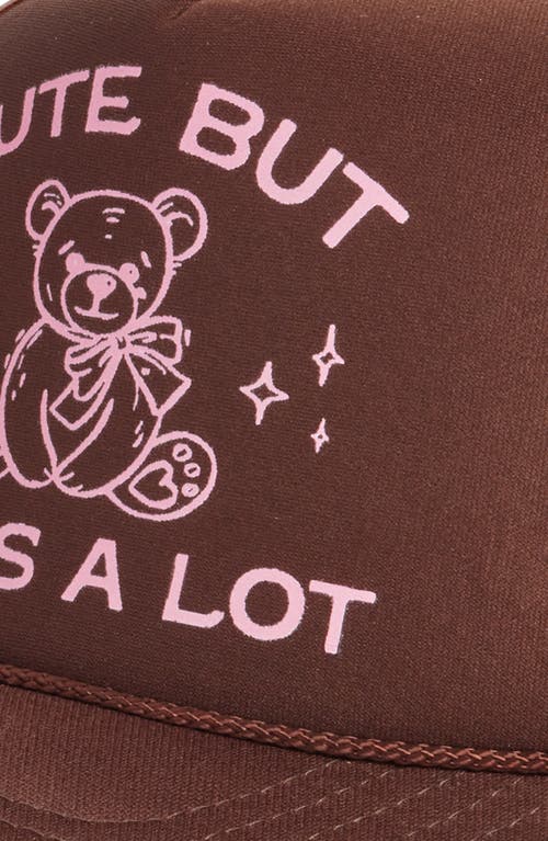 Friday Feelin ' Cute But Cries A Lot Trucker Hat In Brown