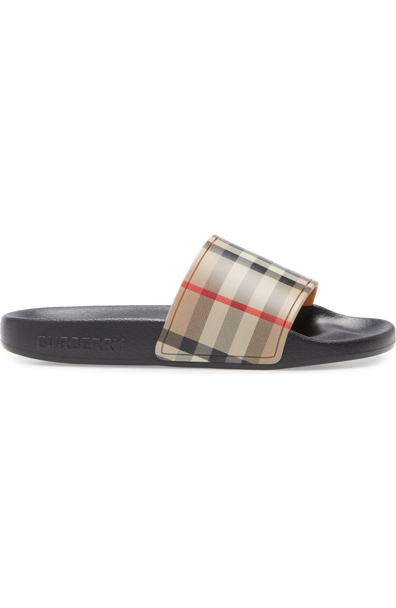 Burberry Check Slide Sandal, Alternate, color,