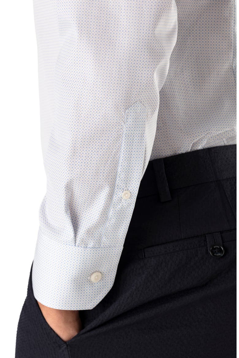 Contemporary Fit Print Dress Shirt, Alternate, color, BLUE
