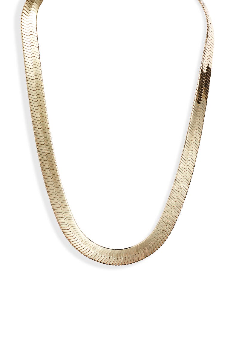 BY ADINA EDEN Adina's Jewels Wide Herringbone Chain Necklace, Main, color,
