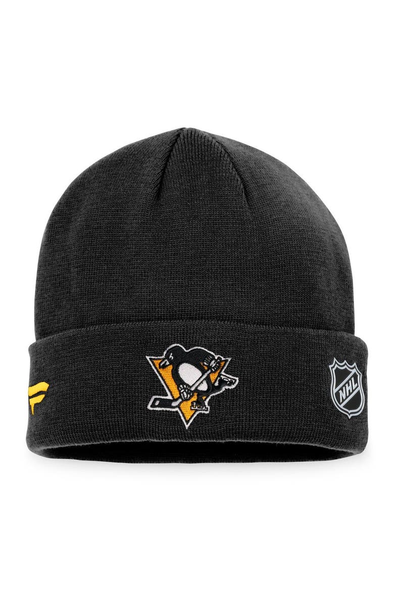 Men's Fanatics Branded Black Pittsburgh Penguins Authentic Pro Rink Cuffed Knit Hat, Alternate, color, Black