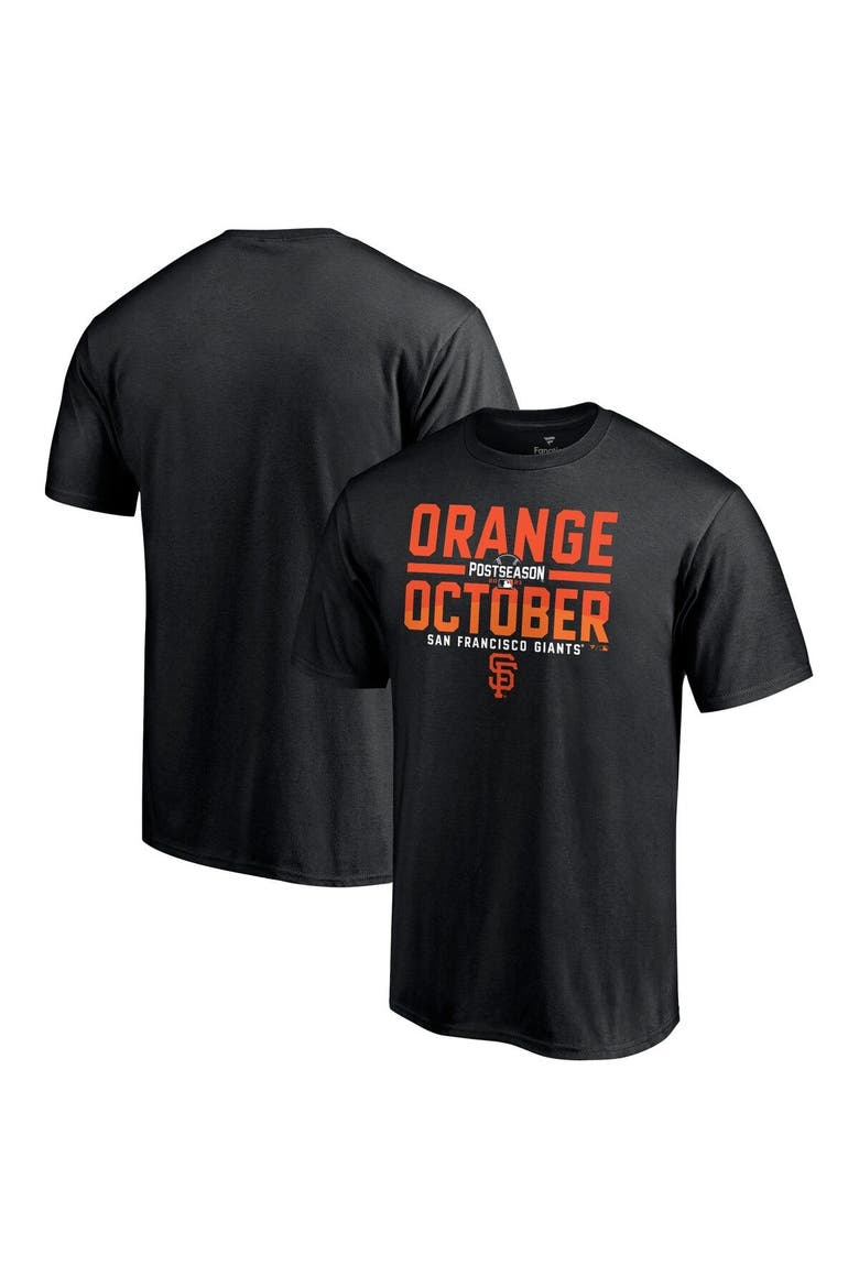 Men's Fanatics Branded Black San Francisco Giants 2021 Postseason Orange October T-Shirt, Main, color, Black