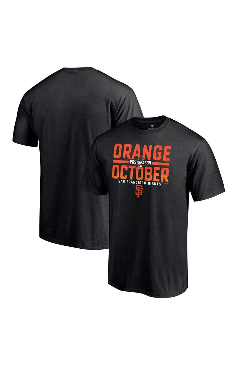 FANATICS Men's Fanatics Branded Black San Francisco Giants 2021 Postseason Orange October T-Shirt, Main, color,