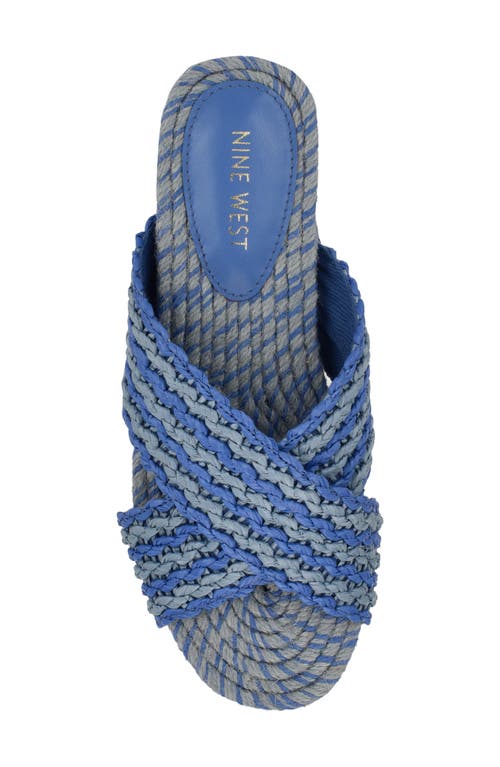Nine West Animay Slide Sandal In Medium Blue