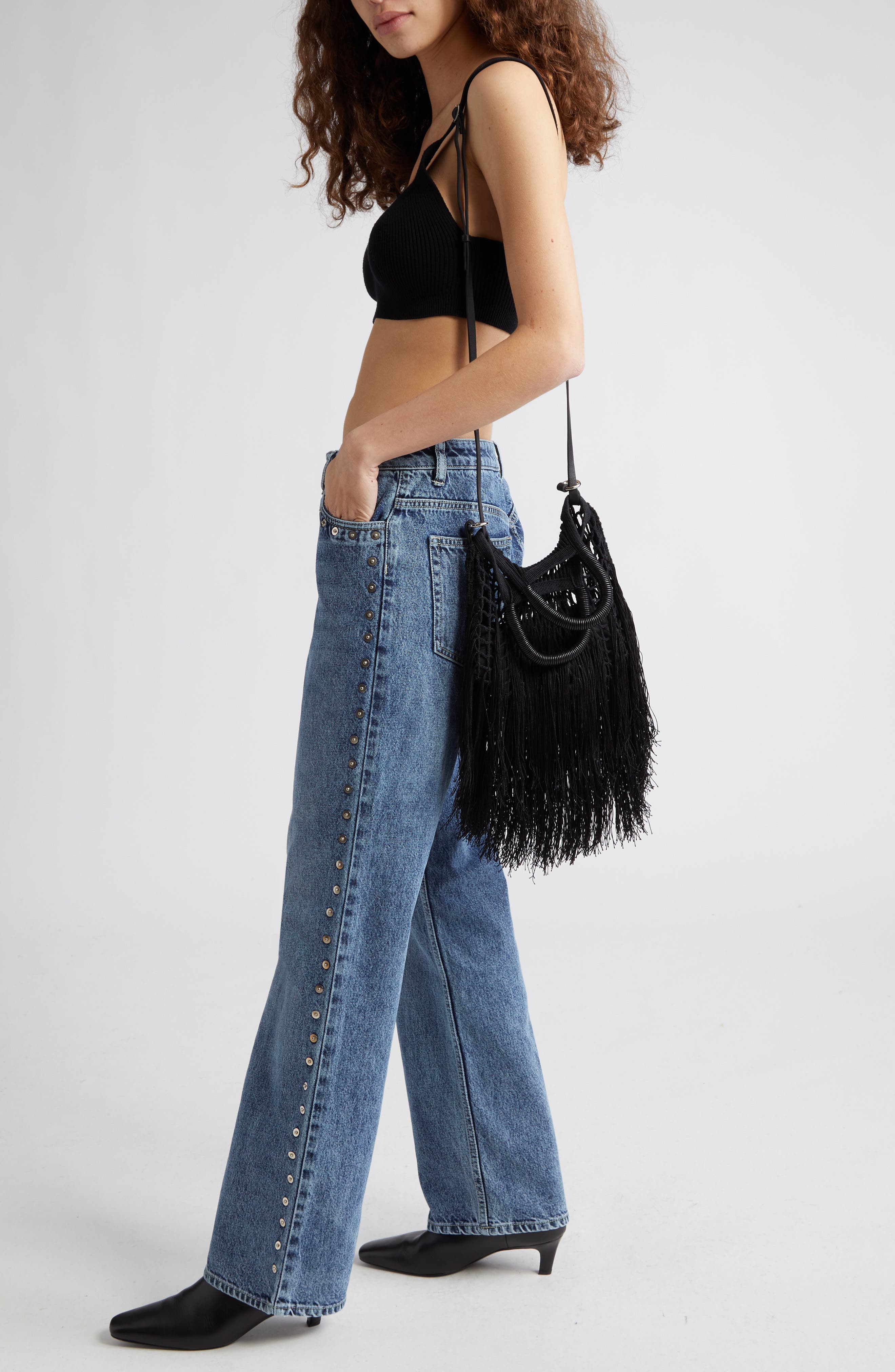 Petit Kouraj Mini Fringe Top Handle Bag, Alternate, color, 